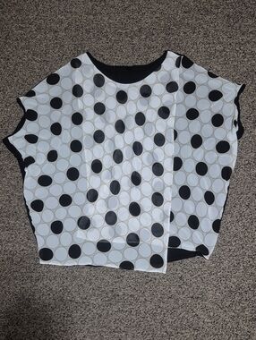 Black Label By Chico's Black and White Polka Dot Layered Tunic